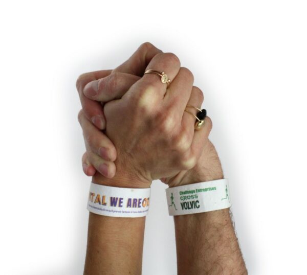 Bracelet personnalisable 100 % biodégradable, ensemencé de graines de fleurs en mélange.