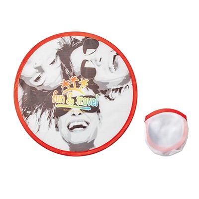 Frisbee pliable personnalisable avec pochette.