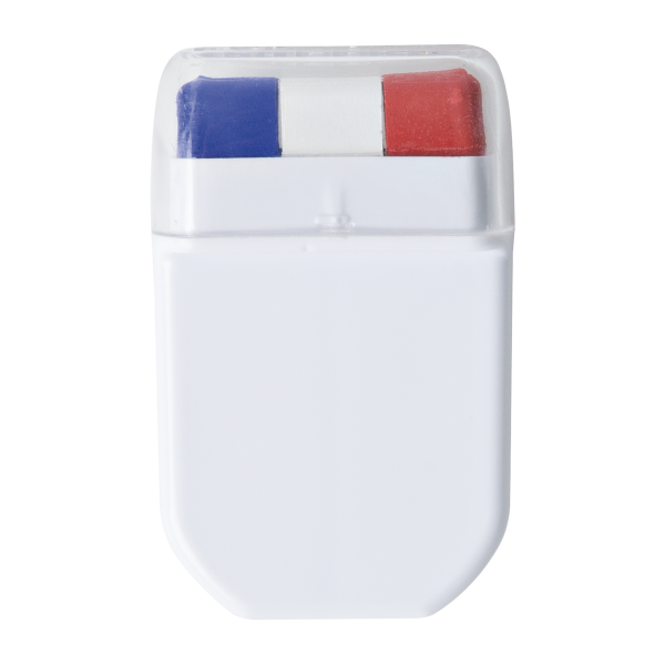 Stick maquillage tricolore personnalisable.