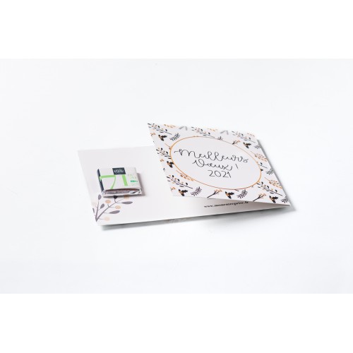 Carte 1 Carré de chocolat personnalisable.