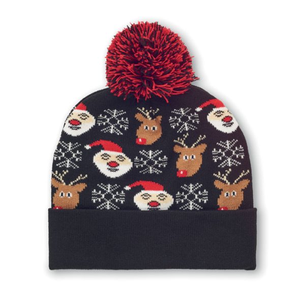 Bonnet de Noël tricoté.