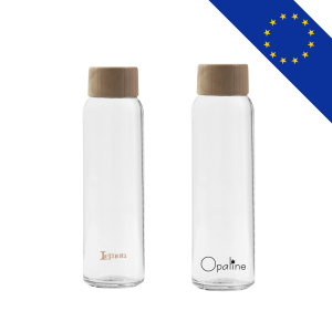 Bouteille personnalisable de 500ml avec bouchon en plastique biosourcé, fabrication européenne.