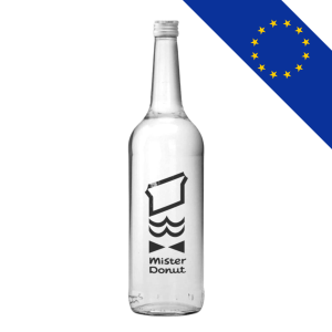 Bouteille en verre universelle personnalisable avec bouchon en aluminium argent