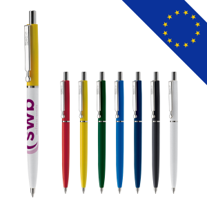 Stylo intemporel aux attributs en métal, personnalisable avec couleur d’écriture au choix, doté d'une cartouche en plastique pour 4,5 km d’écriture.
