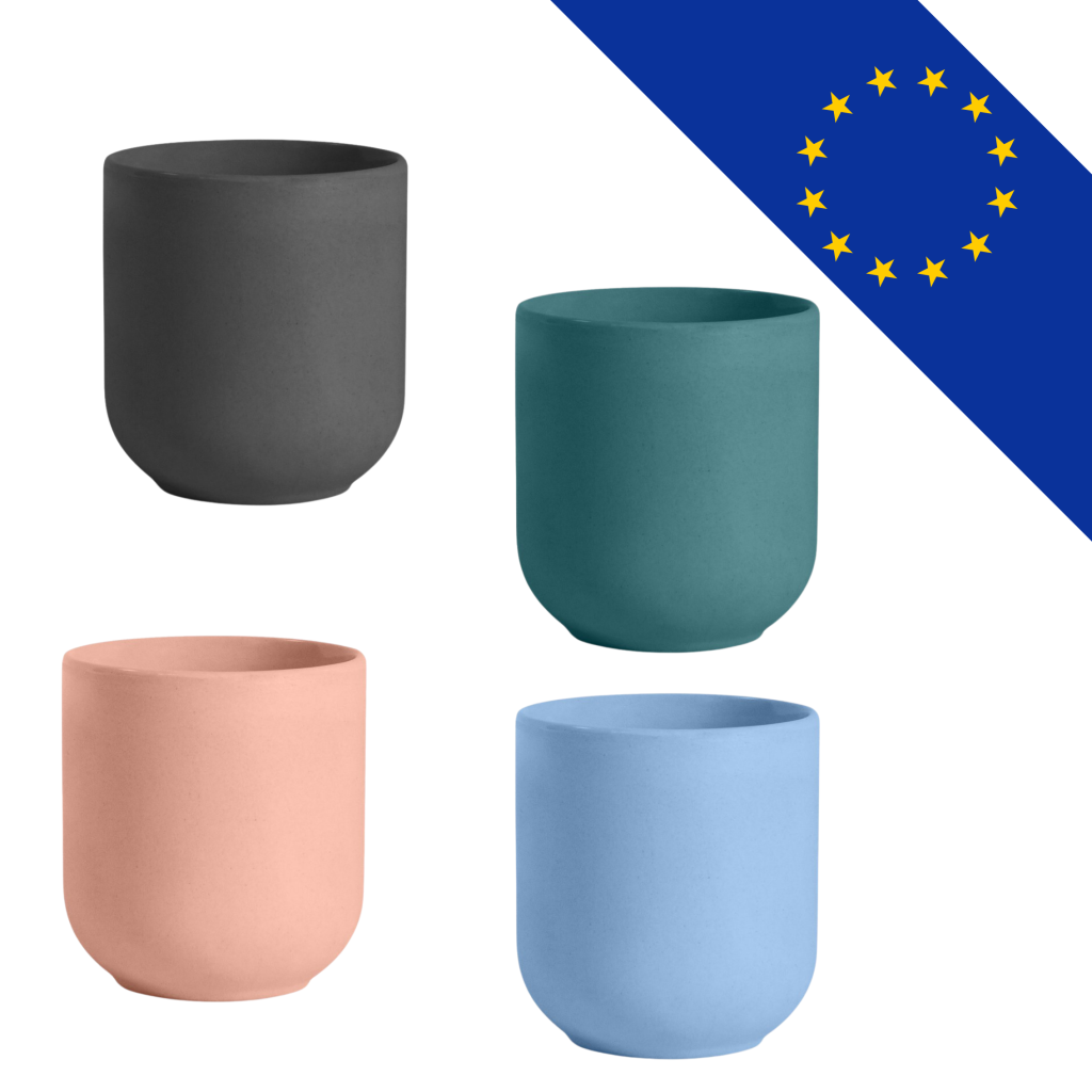 Tasse personnalisable Lucas 240ml avec marquage sérigraphique vitrifié, fabriquée en Europe.