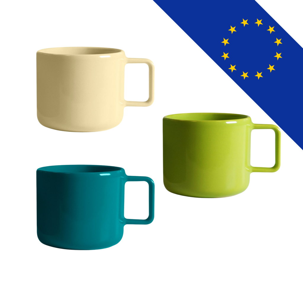 Mug personnalisable Louise 250ml en céramique avec marquage durable, fabriqué en Europe.