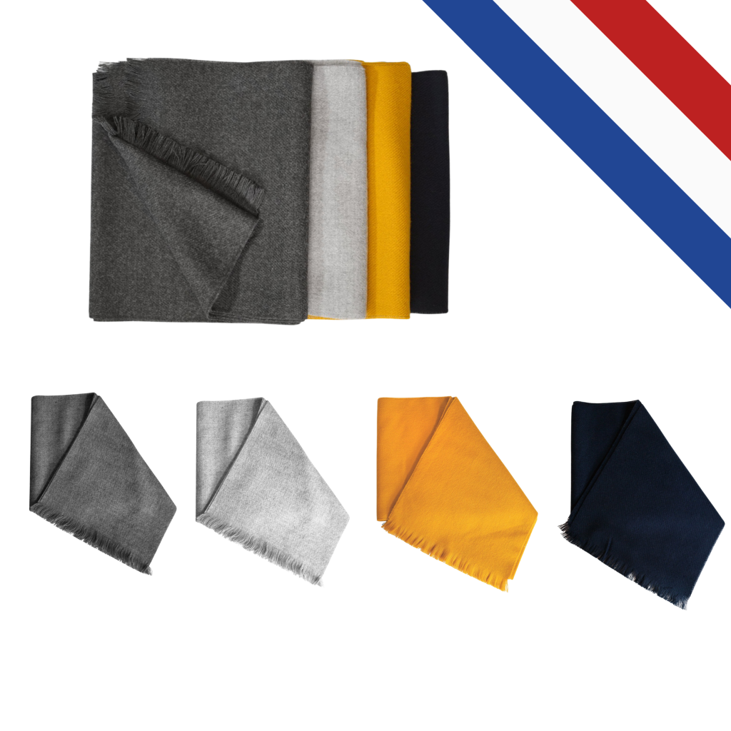 Écharpe Hibernal fabriquée en France, élégante avec petites franges pour un style chaleureux et raffiné.
