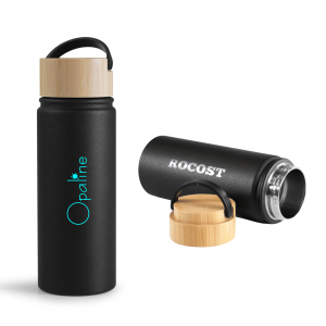 Bouteille isotherme personnalisable de 550ml avec double paroi, compatible lave-vaisselle.