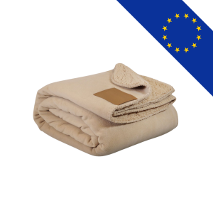 Plaid fabriqué en Europe, personnalisable.