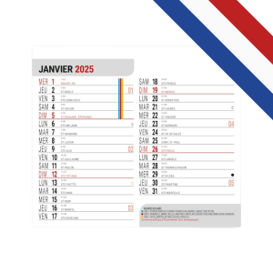 Calendrier compact et pratique.