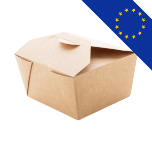 Boîte en papier kraft 750 ml pour aliments à emporter personnalisable.