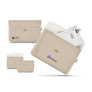 Pochette porte-ordinateur écoresponsable en chanvre personnalisable