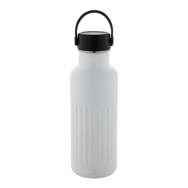 Bouteille isotherme à double paroi en acier inoxydable recyclé personnalisable.