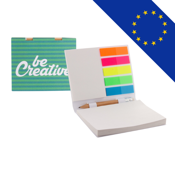 Bloc-notes adhésif personnalisable.