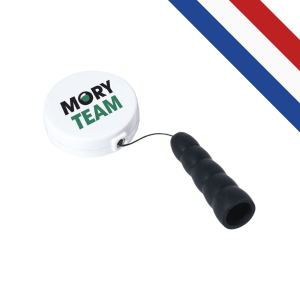 Porte-stylo à enrouleur avec base adhésive personnalisable