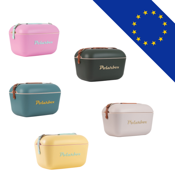 Glacière Polarbox 20L rose personnalisable, au design vintage des années 90, idéale comme objet publicitaire premium pour événements et cadeaux d'entreprise.