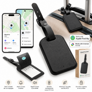 Étiquette connectée Globefind Dual pour bagages